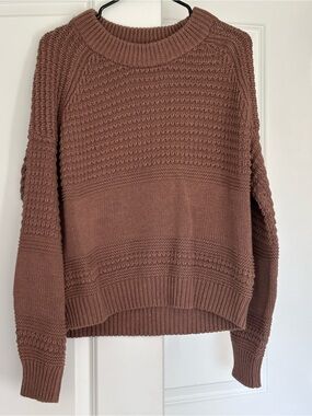 Women's Chunky Knit Crewneck Sweater Brown